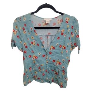 Green Cottagecore Peplum Top